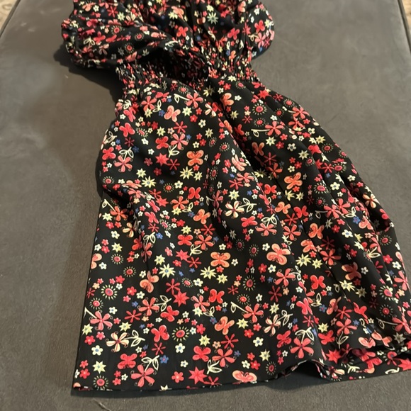 Retro Floral, Strapless Baby Doll Style Blouse - Picture 3 of 4